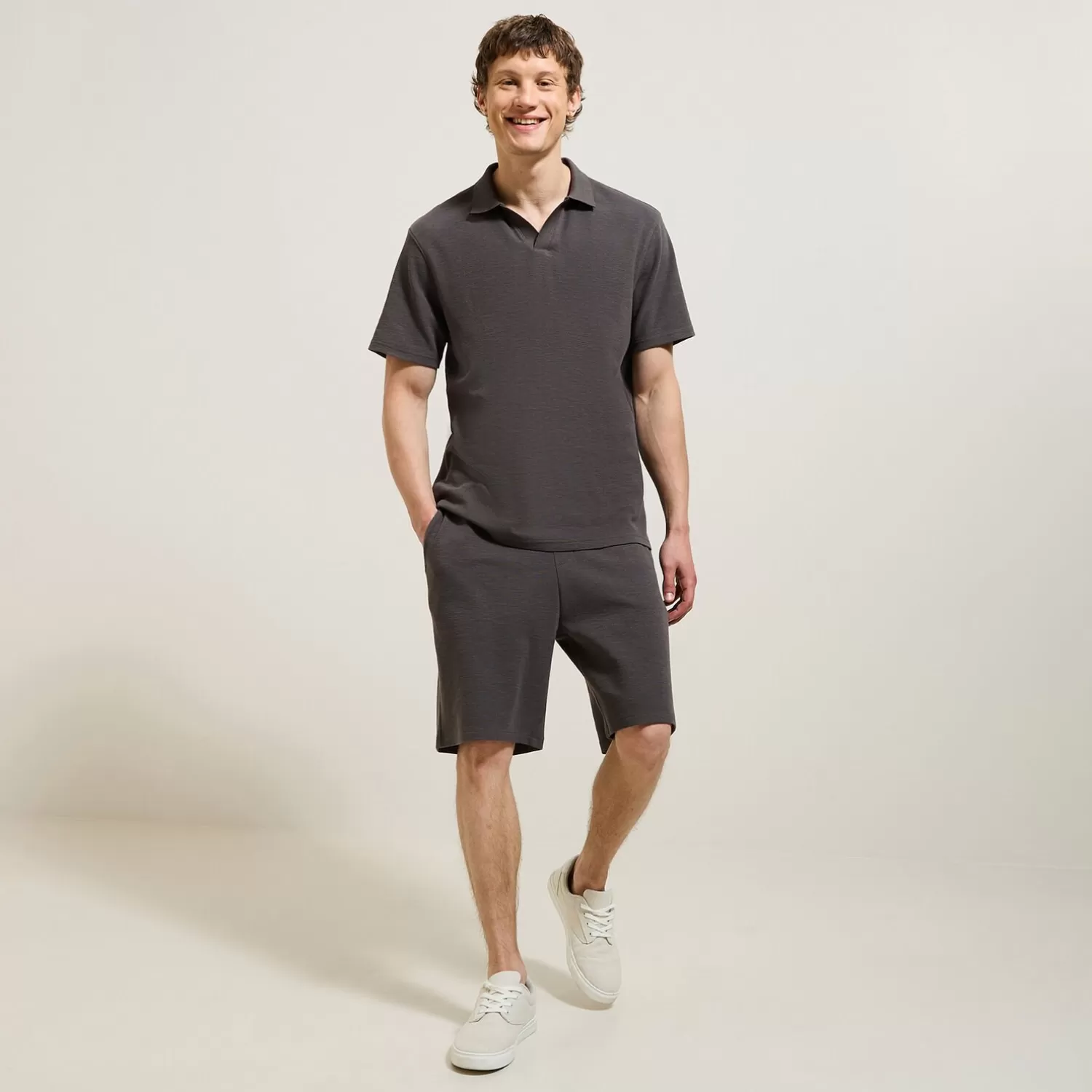 Jules Effen relaxed polo met korte mouwen en resortkraag> Polo