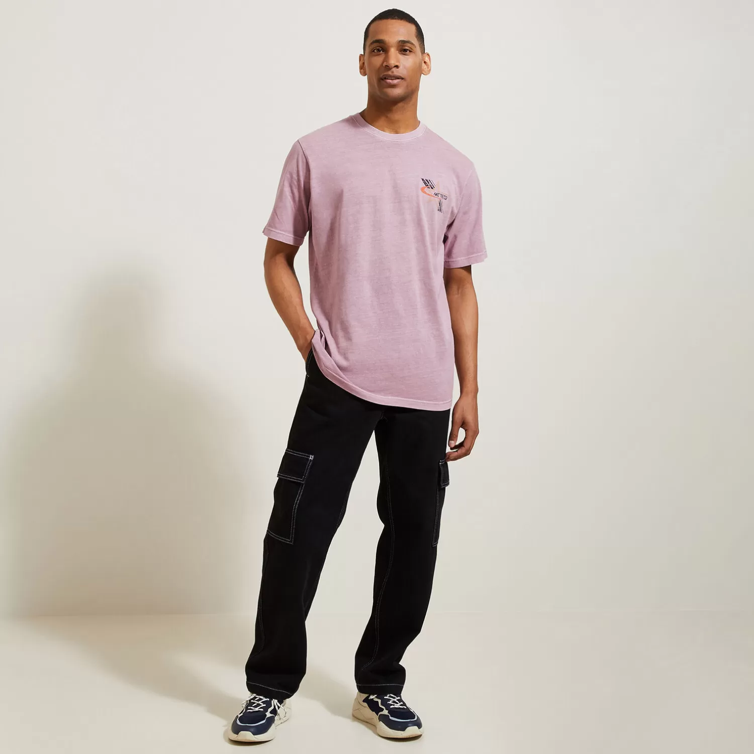 Jules Katoenen T-shirt met ronde hals en print op de bor> T-shirt
