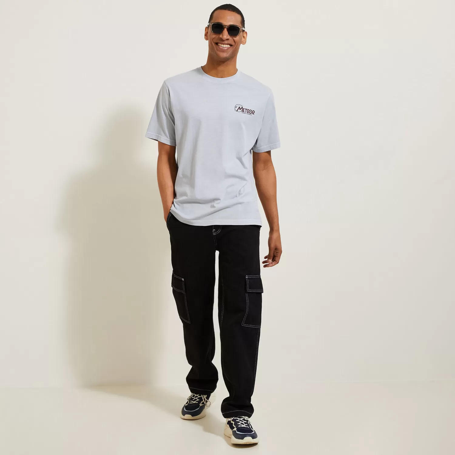 Jules Katoenen T-shirt met ronde hals en print op de bor> T-shirt