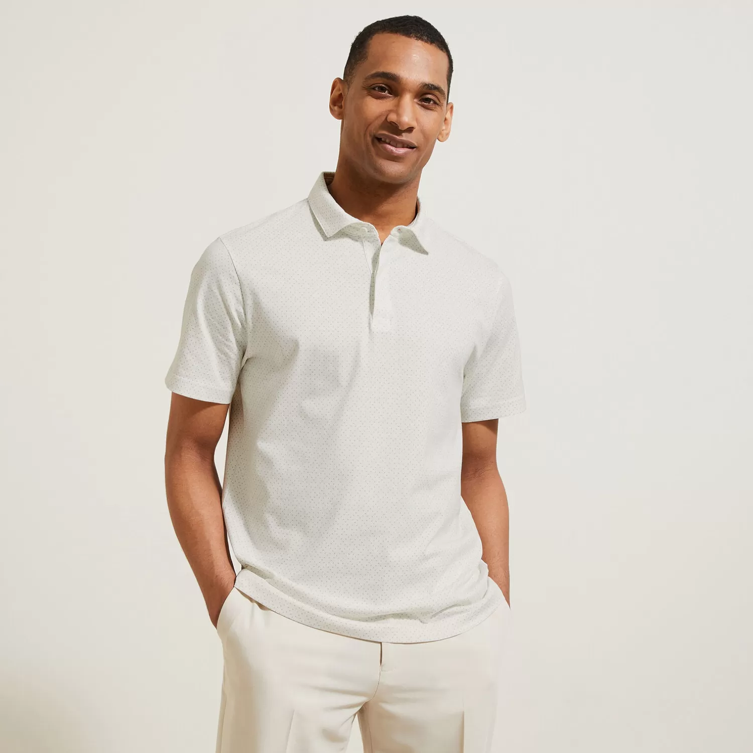 Jules Polo in tricot met korte mouwen, print en Italiaan> Polo