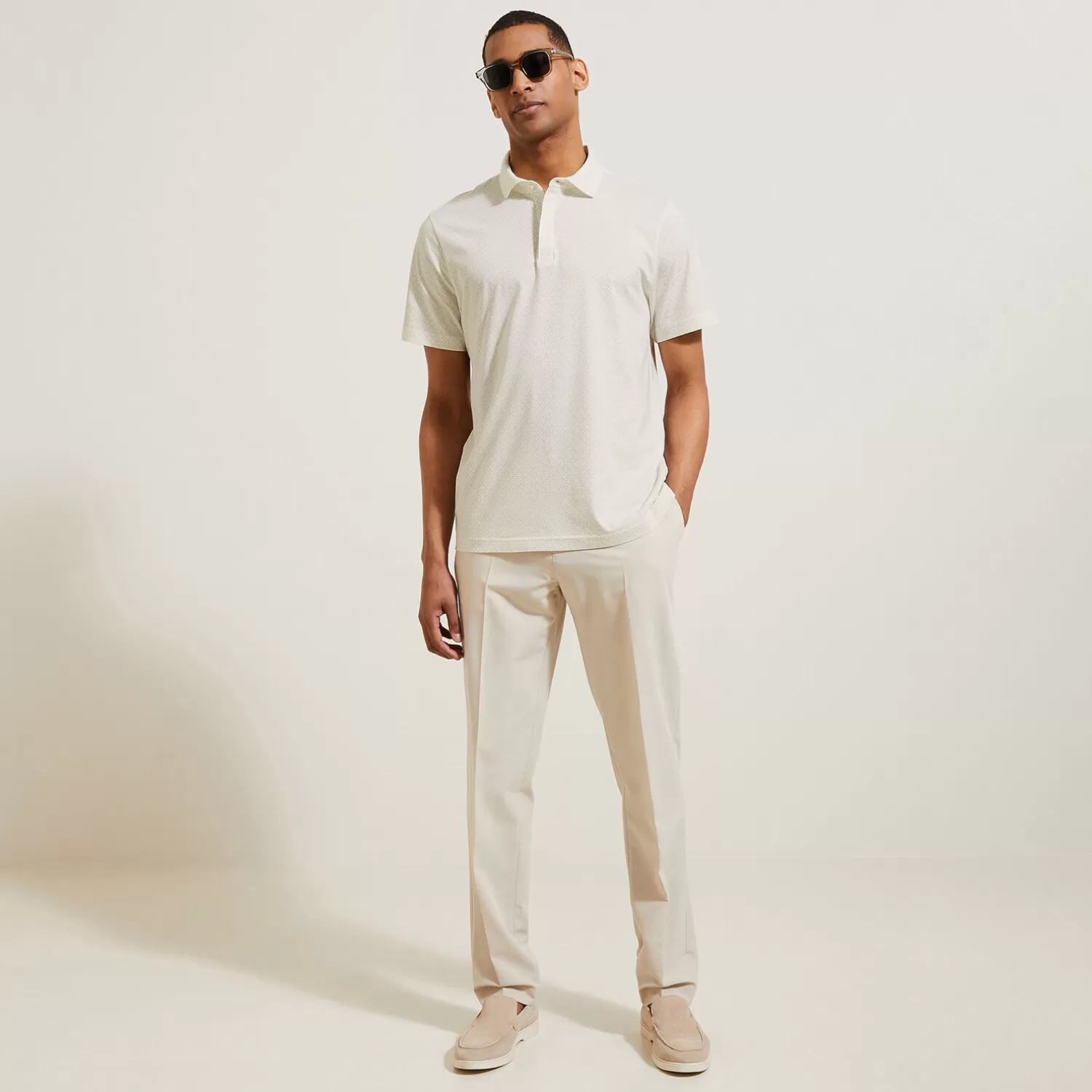 Jules Polo in tricot met korte mouwen, print en Italiaan> Polo